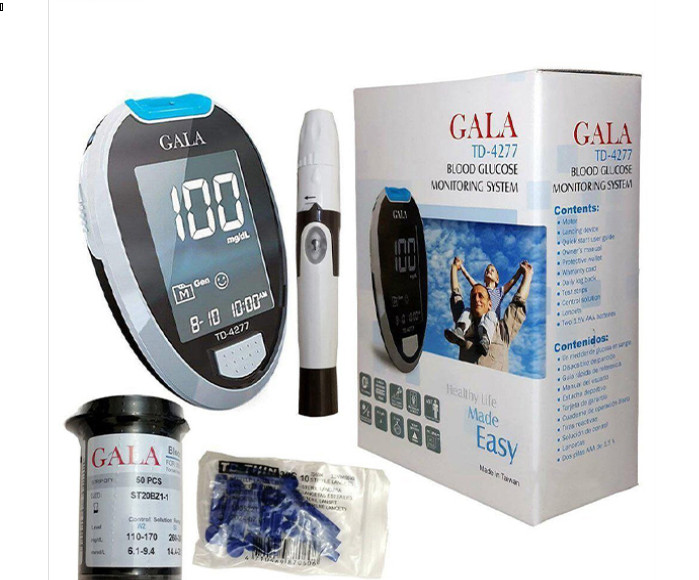 دستگاه تست قند خون گالا مدل TD4277 به همراه یک بسته نوار 50 عددی دستگاه تست قند خون گالا مدل TD4277 به همراه یک بسته نوار 50 عددی